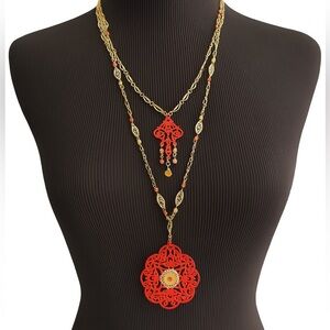 Cascade Filigree Necklace – 2-Layer Statement Set